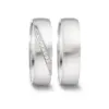 Alianzas de boda de acero con diamantes