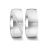 Alianzas de boda de acero con diamantes
