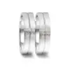 Alianzas de boda de acero con diamante