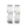 Alianzas de boda de acero con diamante