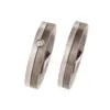 Alianzas de boda de titanio y platino con diamante