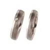 Alianzas de boda de titanio y platino con diamante