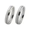 Alianzas de boda de acero con diamante