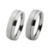 Alianzas de boda de acero con diamante