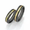 Alianzas de boda de zirconio y oro amarillo con diamantes