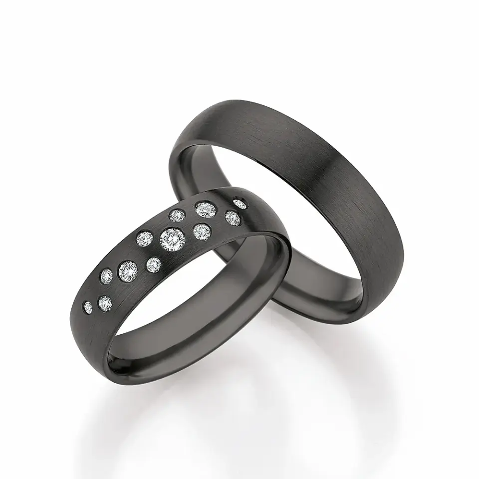 Alianzas de boda de zirconio con diamantes