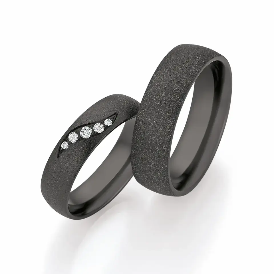 Alianzas de boda de zirconio con diamantes