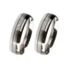 Alianzas de boda de acero con diamante