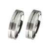Alianzas de boda de acero con diamante