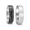 Alianzas de boda de acero y cerámica