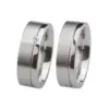 Alianzas de boda de acero con diamante