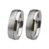 Alianzas de boda de acero con diamante