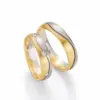 Alianzas de boda de oro blanco y oro amarillo con diamantes