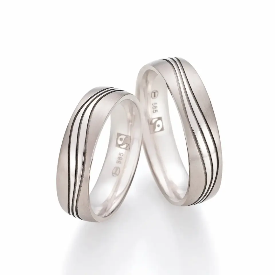 Alianzas de boda de oro blanco