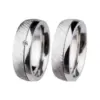 Alianzas de boda de acero con diamante