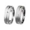Alianzas de boda de acero con diamante