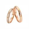Alianzas de boda de oro rosado con diamantes