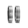 Alianzas de boda de titanio y plata con diamante