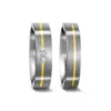 Alianzas de boda de titanio y oro amarillo con diamantes