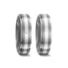 Alianzas de boda de titanio y plata con diamante