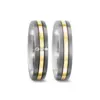 Alianzas de boda de titanio y oro amarillo con diamantes