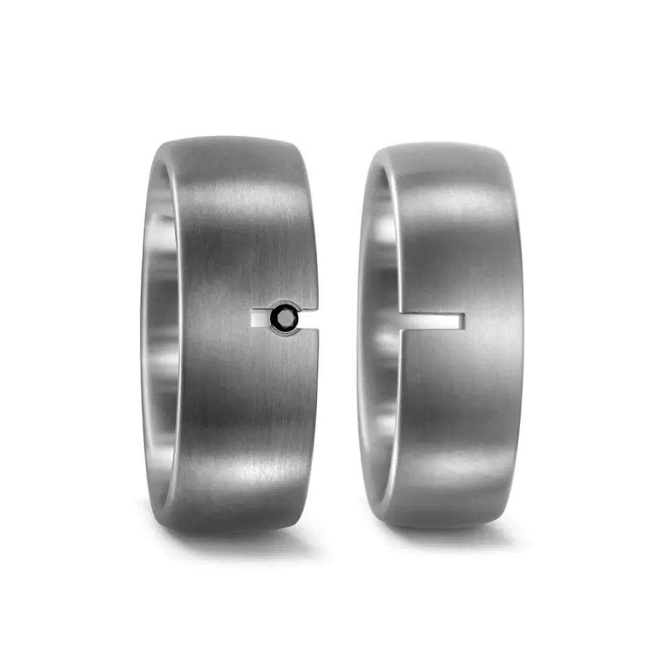 Alianzas de boda de titanio con diamante