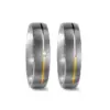 Alianzas de boda de titanio y oro amarillo con diamante
