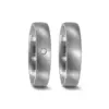 Alianzas de boda de titanio con diamante