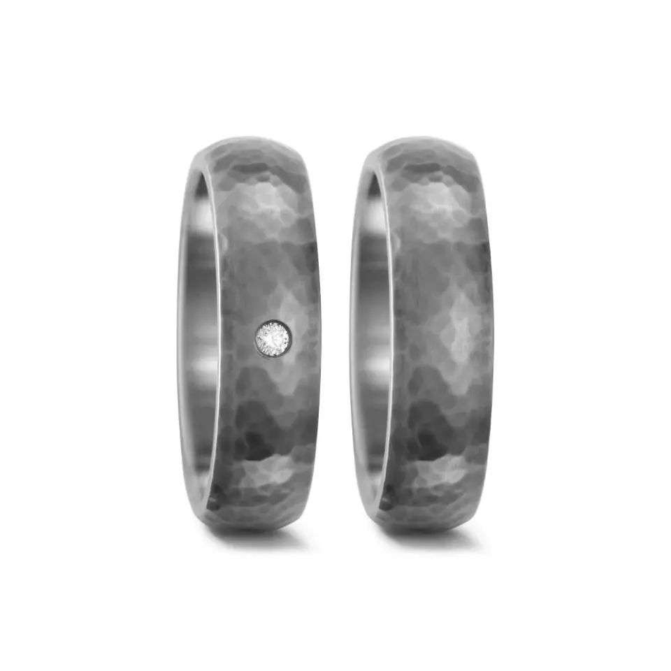 Alianzas de boda de titanio con diamante