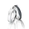 Alianzas de boda de titanio y cerámica con diamante