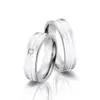 Alianzas de boda de titanio y cerámica con diamante