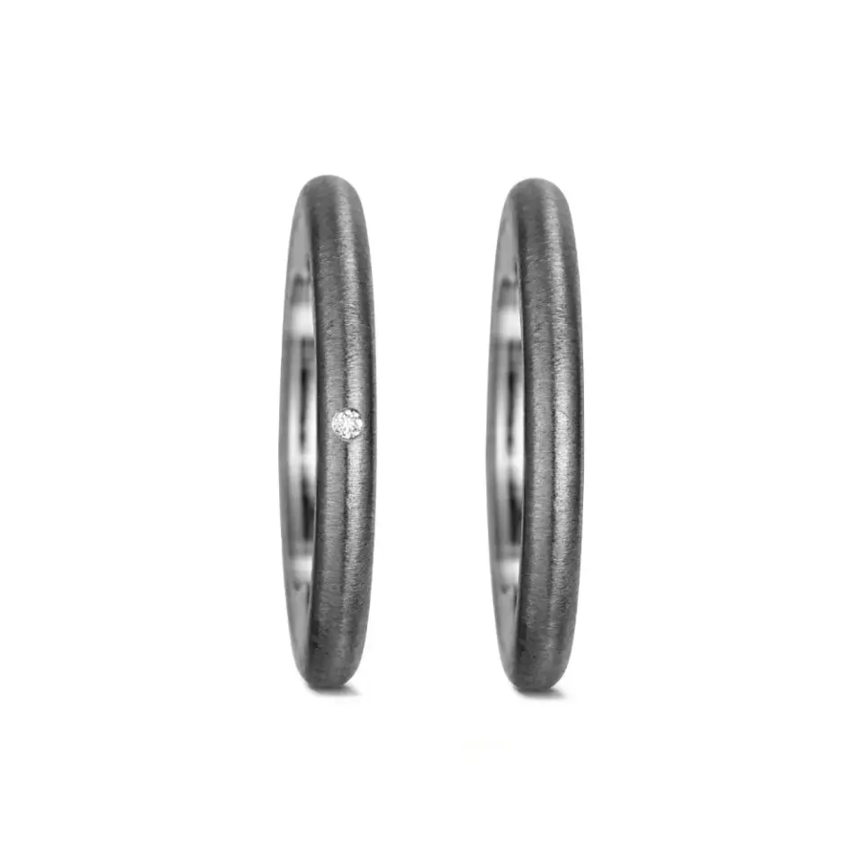 Alianzas de boda de titanio con diamante