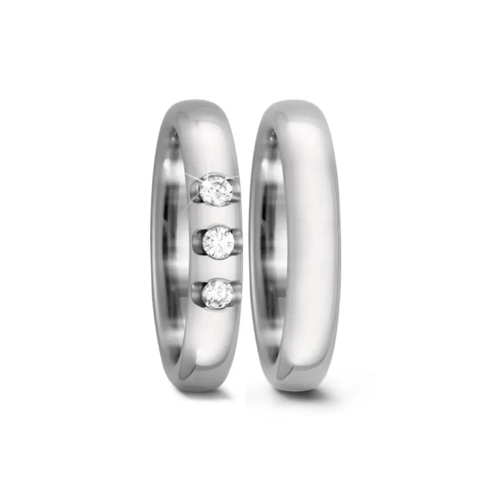 Alianzas de boda de titanio con diamantes