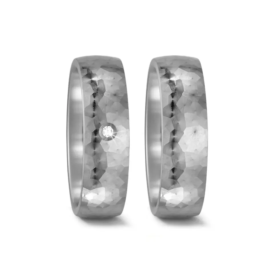 Alianzas de boda de titanio con diamante