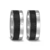 Alianzas de boda de titanio y carbono con diamante