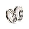 Alianzas de boda de titanio con diamantes
