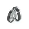 Alianzas de boda de titanio y carbono con diamantes