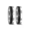 Alianzas de boda de titanio y carbono con diamante