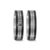 Alianzas de boda de titanio y carbono con diamantes