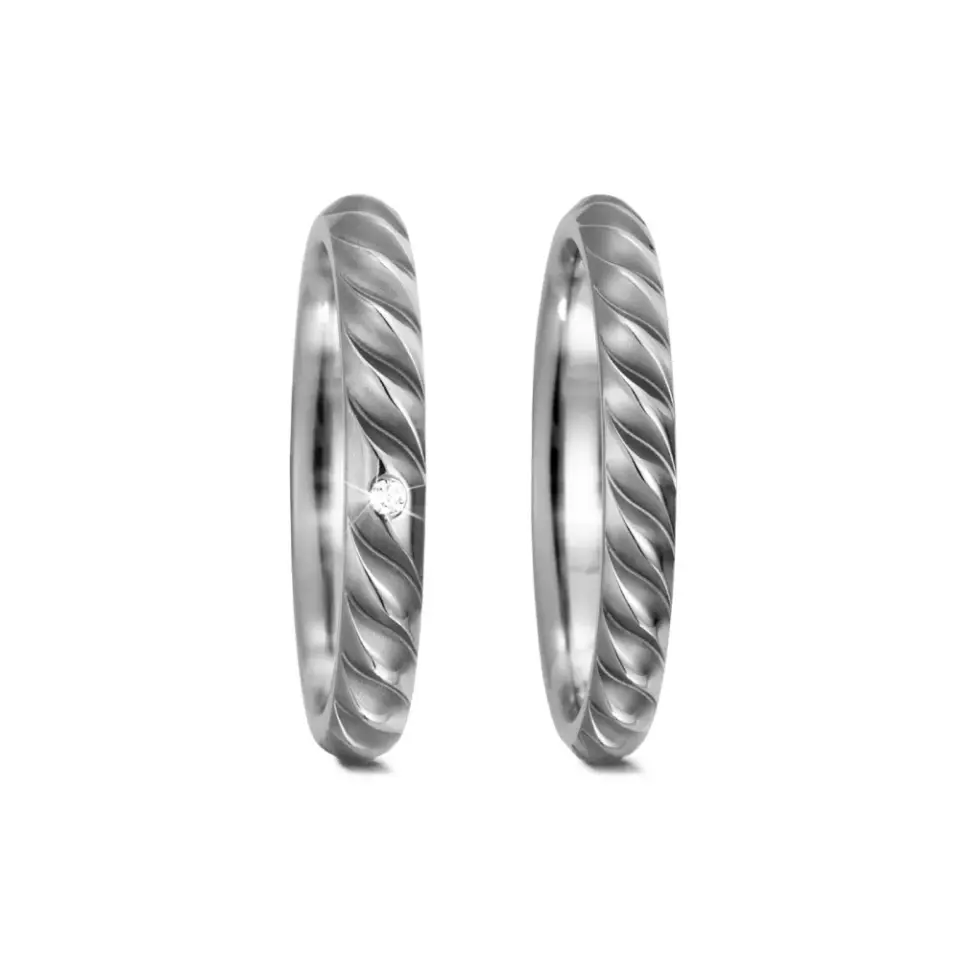 Alianzas de boda de titanio con diamante