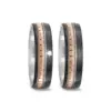 Alianzas de boda de titanio y carbono con diamante