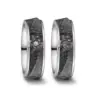 Alianzas de boda de titanio y carbono con diamante