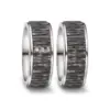 Alianzas de boda de titanio y carbono con diamantes