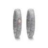 Alianzas de boda de carbono y oro rosado con diamante