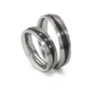 Alianzas de boda de titanio y carbono con diamantes