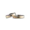 Alianzas de boda de titanio y oro amarillo con diamante