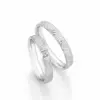 Alianzas de boda de plata con diamante