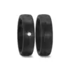 Alianzas de boda de carbono con diamante