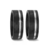 Alianzas de boda de carbono y paladio con diamantes