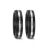 Alianzas de boda de carbono y paladio con diamantes